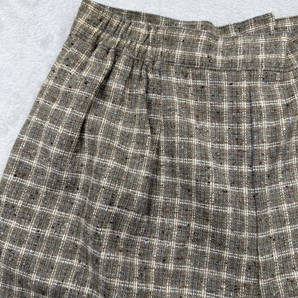 VTG HUNT CLUB Shorts Sz 10 26x8 Wool Tweed Knit Pleated Golf Tall Academia Lined - Picture 4 of 9